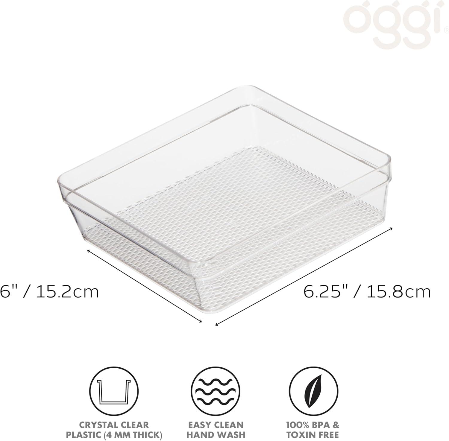 imageOggi Set of 3 Clear Drawer Organizers  1 6x625 1 625x925 1 625x1575  Ideal for Organizing Kitchen Drawers Office Desk Silverware Kitchen Utensils Cosmetics and Bathrooms6 by 6