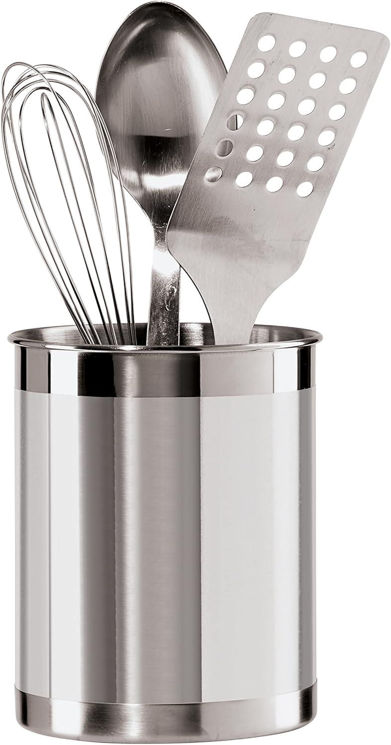imageOggi Stainless Steel Jumbo Utensil Holder  7quot Utensil Caddy Weighted Base for Stability  Extra Large Utensil Crock and Countertop Utensil Organizer Charcoal 72111Stainless Steel  5