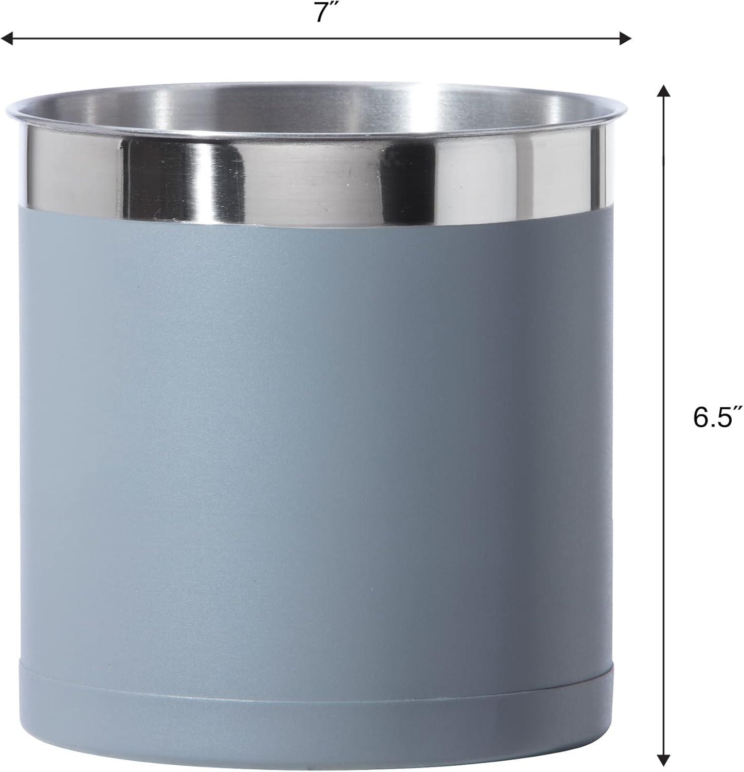 imageOggi Stainless Steel Jumbo Utensil Holder  7quot Utensil Caddy Weighted Base for Stability  Extra Large Utensil Crock and Countertop Utensil Organizer Charcoal 72111Charcoal
