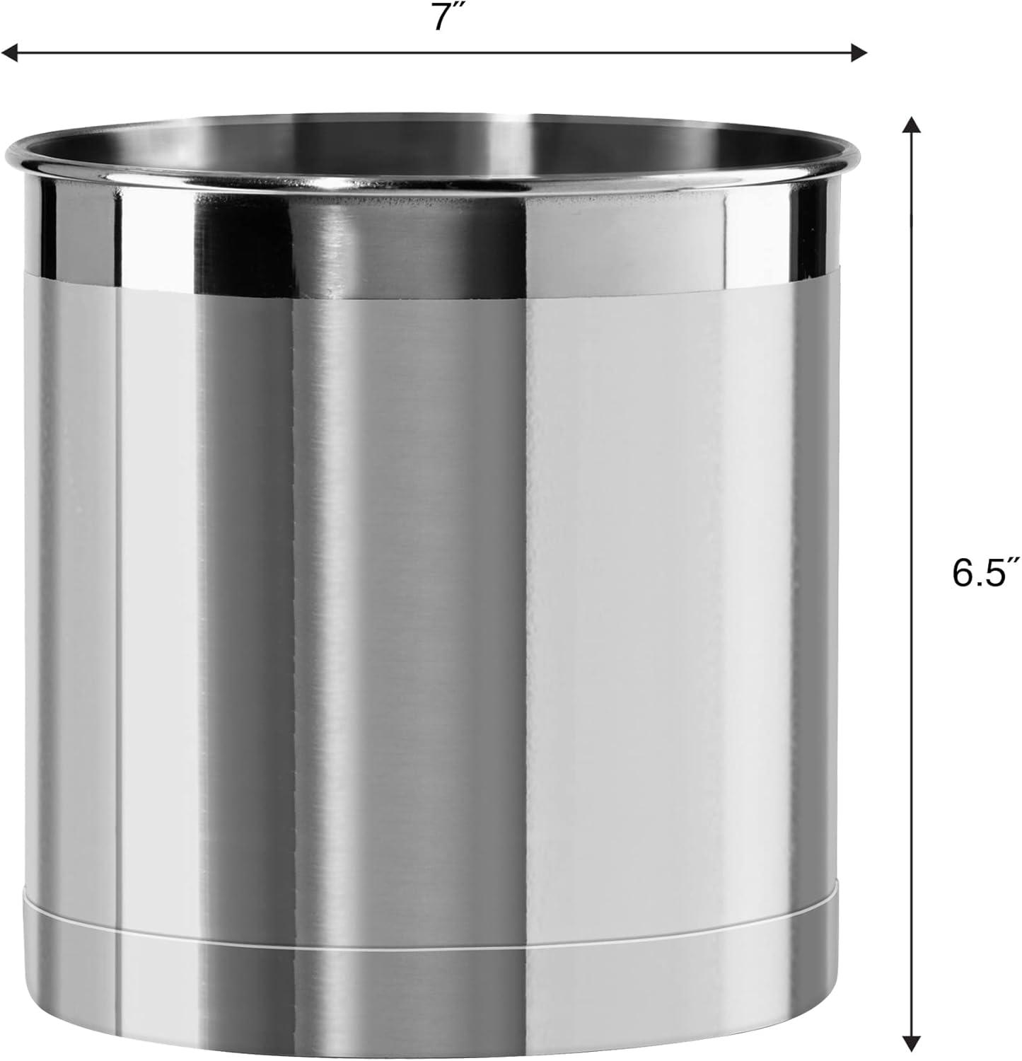 imageOggi Stainless Steel Jumbo Utensil Holder  7quot Utensil Caddy Weighted Base for Stability  Extra Large Utensil Crock and Countertop Utensil Organizer Charcoal 72111Stainless Steel  7