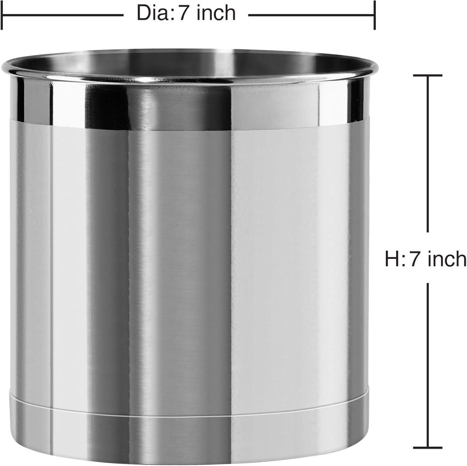 imageOggi Stainless Steel Jumbo Utensil Holder  7quot Utensil Caddy Weighted Base for Stability  Extra Large Utensil Crock and Countertop Utensil Organizer Charcoal 72111Stainless Steel  7