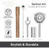 imageOGGI 6Piece Slim Bartender Kit  Ideal Bar Cart Accessories Great Decor and Accessories for the Home Bar Bartending Kit  Acacia Base ampamp Muddler Stainless Stirrer Opener Jigger Cocktail Strainer