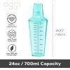 imageOGGI Clear Cocktail Shaker  24 oz  700 ml Clear Durable Plastic Construction Built in Strainer  Ideal Home Bar Drink Mixer Bartender Kit Essential Bar Accessories AquaAqua