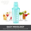 imageOGGI Clear Cocktail Shaker  24 oz  700 ml Clear Durable Plastic Construction Built in Strainer  Ideal Home Bar Drink Mixer Bartender Kit Essential Bar Accessories AquaAqua