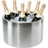 imageOGGI Jumbo Stainless Steel Double Wall Party Tub  Holds up to 12 bottles of wine or champagne Size 165quot by 975quotStainless Steel
