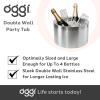 imageOGGI Jumbo Stainless Steel Double Wall Party Tub  Holds up to 12 bottles of wine or champagne Size 165quot by 975quotStainless Steel