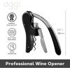 imageOGGI Lever Action Corkscrew Wine Bottle Opener Manual Handheld Corkscrew with Lever Pump Standing Design Nonstick Worm ampamp Easy NoTwist Cork Removal  BlackStainless SteelStainless Steel