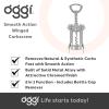 imageOGGI Lever Action Corkscrew Wine Bottle Opener Manual Handheld Corkscrew with Lever Pump Standing Design Nonstick Worm ampamp Easy NoTwist Cork Removal  BlackStainless SteelStainless Steel