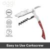 imageOGGI Lever Action Corkscrew Wine Bottle Opener Manual Handheld Corkscrew with Lever Pump Standing Design Nonstick Worm ampamp Easy NoTwist Cork Removal  BlackStainless SteelStainless Steel