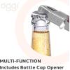 imageOGGI Lever Action Corkscrew Wine Bottle Opener Manual Handheld Corkscrew with Lever Pump Standing Design Nonstick Worm ampamp Easy NoTwist Cork Removal  BlackStainless SteelStainless Steel