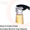 imageOGGI Lever Action Corkscrew Wine Bottle Opener Manual Handheld Corkscrew with Lever Pump Standing Design Nonstick Worm ampamp Easy NoTwist Cork Removal  BlackStainless SteelStainless Steel