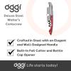 imageOGGI Lever Action Corkscrew Wine Bottle Opener Manual Handheld Corkscrew with Lever Pump Standing Design Nonstick Worm ampamp Easy NoTwist Cork Removal  BlackStainless SteelStainless Steel