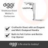 imageOGGI Lever Action Corkscrew Wine Bottle Opener Manual Handheld Corkscrew with Lever Pump Standing Design Nonstick Worm ampamp Easy NoTwist Cork Removal  BlackStainless SteelStainless Steel