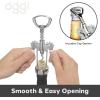 imageOGGI Lever Action Corkscrew Wine Bottle Opener Manual Handheld Corkscrew with Lever Pump Standing Design Nonstick Worm ampamp Easy NoTwist Cork Removal  BlackStainless SteelStainless Steel