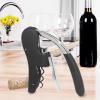 imageOGGI Lever Action Corkscrew Wine Bottle Opener Manual Handheld Corkscrew with Lever Pump Standing Design Nonstick Worm ampamp Easy NoTwist Cork Removal  BlackStainless SteelStainless Steel