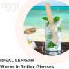 imageOGGI Long Muddler for Cocktails Stainless Steel 95quot24cm  Ideal Bartender Accessories Cocktail Accessories Drink Muddler Metal MuddlerWood