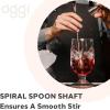 imageOGGI Spiral Handle Bar Spoon Cocktail Mixing Spoon  Elegant Bar Mixing Spoon with 13 inches  335 cm Swivel Handle Essential Mixology Bartender Kit Old Fashioned Kit Stainless Steel