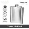 imageOGGI Stainless Steel Hip Flask 8oz Liquor flask Flask Funnel Included Sleek Flask for Women ampamp Men Alcohol Gifts