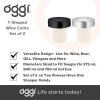 imageOGGI Tshaped Wine Corks 2pc Set Reusable ampamp Low Profile for Wine ampamp Beer Bottles DIY Craft Black SilverBlack  Silver