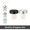 imageOGGI Tshaped Wine Corks 2pc Set Reusable ampamp Low Profile for Wine ampamp Beer Bottles DIY Craft Black SilverStylish Wine Topper
