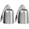 imageOGGI Tshaped Wine Corks 2pc Set Reusable ampamp Low Profile for Wine ampamp Beer Bottles DIY Craft Black SilverStylish Wine Topper
