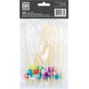 imageOGGI Wooden Cocktail Picks Sticks 20 pcs  Wooden Martini Picks with Colored Balls Reusable Metal Cocktail Skewers Martini Sticks for Olives Appetizers 425quot  11cmCocktail Sticks