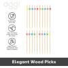 imageOGGI Wooden Cocktail Picks Sticks 20 pcs  Wooden Martini Picks with Colored Balls Reusable Metal Cocktail Skewers Martini Sticks for Olives Appetizers 425quot  11cmCocktail Sticks