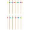 imageOGGI Wooden Cocktail Picks Sticks 20 pcs  Wooden Martini Picks with Colored Balls Reusable Metal Cocktail Skewers Martini Sticks for Olives Appetizers 425quot  11cmCocktail Sticks