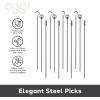 imageOGGI Wooden Cocktail Picks Sticks 20 pcs  Wooden Martini Picks with Colored Balls Reusable Metal Cocktail Skewers Martini Sticks for Olives Appetizers 425quot  11cmCocktail Sticks