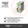 imageOggi 6 Pack of Clear Plastic FridgePantry Bins with Fingergrip Handles 12quot x 775quot x 35quot6Inch Deep Bin set of 6