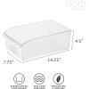 imageOggi 6 Pack of Clear Plastic FridgePantry Bins with Fingergrip Handles 12quot x 775quot x 35quot8Inch Deep Bin set of 6