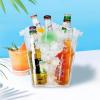 imageOggi Acrylic Oval Party Tub  Clear Beverage Cooler wHandles Wine Cooler Beer Chiller Ideal Party Tubs for Drinks Use Ice Tub for Indoor or Outdoor Bars 185quot x 11quotSquare Ice Tub