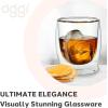 imageOggi Beer Double Wall Insulated Glass Mug Ideal for IPA ale lager stout pilsner Beer Stays Cool Longer Even Outdoors Visually Stunning 14oz  400ml Set of 2Clear