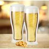 imageOggi Beer Double Wall Insulated Glass Mug Ideal for IPA ale lager stout pilsner Beer Stays Cool Longer Even Outdoors Visually Stunning 14oz  400ml Set of 2Clear