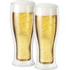 imageOggi Beer Double Wall Insulated Glass Mug Ideal for IPA ale lager stout pilsner Beer Stays Cool Longer Even Outdoors Visually Stunning 14oz  400ml Set of 2Clear