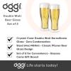 imageOggi Beer Double Wall Insulated Glass Mug Ideal for IPA ale lager stout pilsner Beer Stays Cool Longer Even Outdoors Visually Stunning 14oz  400ml Set of 2Clear