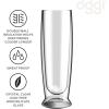 imageOggi Beer Double Wall Insulated Glass Mug Ideal for IPA ale lager stout pilsner Beer Stays Cool Longer Even Outdoors Visually Stunning 14oz  400ml Set of 2Clear
