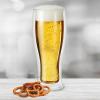 imageOggi Beer Double Wall Insulated Glass Mug Ideal for IPA ale lager stout pilsner Beer Stays Cool Longer Even Outdoors Visually Stunning 14oz  400ml Set of 2Clear