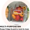 imageOggi CabinetDrawer Storage Bin  14quot x 5quot Set of 6 ClearGray Ideal for Kitchen Organization Pantry Storage Fridge Organizing14 x 5  Tall set of 6