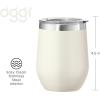 imageOggi Cheers Celebrate Collection Stainless Steel Insulated Wine Tumbler  Gold Sparkle 12oz with clear slider lidBeige