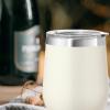 imageOggi Cheers Celebrate Collection Stainless Steel Insulated Wine Tumbler  Gold Sparkle 12oz with clear slider lidBeige
