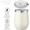 imageOggi Cheers Celebrate Collection Stainless Steel Insulated Wine Tumbler  Gold Sparkle 12oz with clear slider lidBeige
