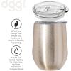 imageOggi Cheers Celebrate Collection Stainless Steel Insulated Wine Tumbler  Gold Sparkle 12oz with clear slider lidGold Sparkle
