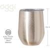 imageOggi Cheers Celebrate Collection Stainless Steel Insulated Wine Tumbler  Gold Sparkle 12oz with clear slider lidGold Sparkle