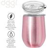 imageOggi Cheers Celebrate Collection Stainless Steel Insulated Wine Tumbler  Gold Sparkle 12oz with clear slider lidPink Sparkle