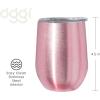 imageOggi Cheers Celebrate Collection Stainless Steel Insulated Wine Tumbler  Gold Sparkle 12oz with clear slider lidPink Sparkle