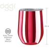 imageOggi Cheers Celebrate Collection Stainless Steel Insulated Wine Tumbler  Gold Sparkle 12oz with clear slider lidRed Mirror