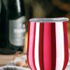 imageOggi Cheers Celebrate Collection Stainless Steel Insulated Wine Tumbler  Gold Sparkle 12oz with clear slider lidRed Mirror
