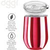 imageOggi Cheers Celebrate Collection Stainless Steel Insulated Wine Tumbler  Gold Sparkle 12oz with clear slider lidRed Mirror
