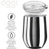 imageOggi Cheers Celebrate Collection Stainless Steel Insulated Wine Tumbler  Gold Sparkle 12oz with clear slider lidSilver Mirror